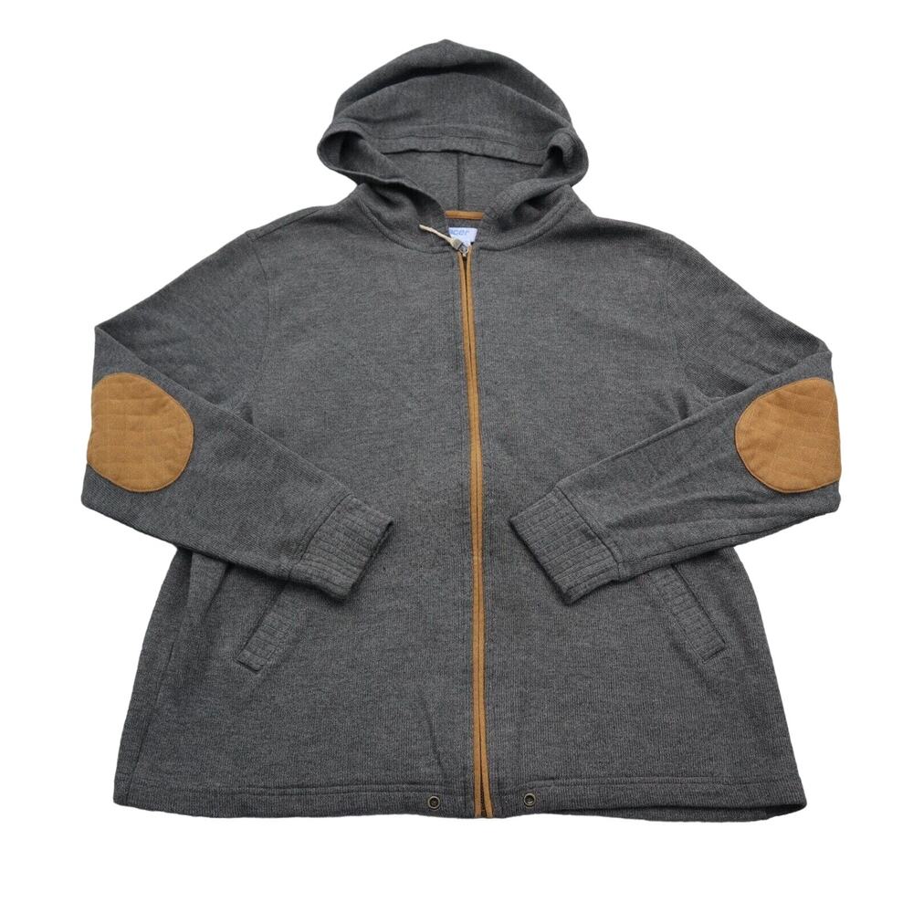 Pacer by Karen Scott Sweater Womens M Gray Long Sleeve Pockets Full Zip Hoodie
